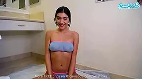 I can't stop watching this sexy college teen rub herself in the bathroom!