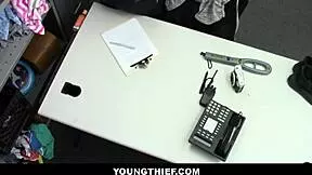 Hot redhead shoplifter says, Search me and fuck me, guard! after deal - Scarlett Mae