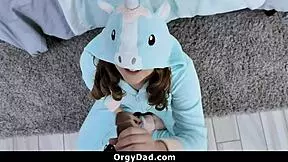 teen stepdaughter bounces on uncle's monster cock in pov taboo scene