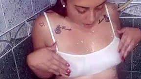 Milk Bath In My Brother's Shower! Risky Game To Please You!