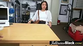 In this fake job interview, the teen gets fucked hard by the interviewer with a big cock