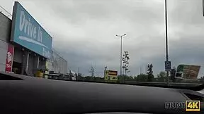 In the shopping center, a hunter seduces a blonde teen for cash sex POV