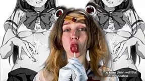 Lollipop and Sailor Moon Cosplay: A Mind fucking jerk off experience for Perverts