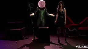 petite brunette deepthroats monster cock in spiderman parody 😈