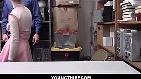 Young Tiny Blonde Thief Caught Shoplifting Athena Rayne