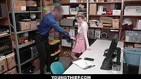 Young Tiny Blonde Thief Caught Shoplifting Athena Rayne