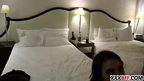 Stepfather punishes slutty teen Lily Glee in the garage, catching her blowing his cock.