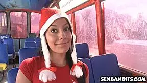 freaky latina teen with braces sucks dick