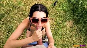 Yoga girl enjoys outdoor pleasure