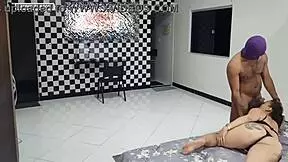 Hey, that masked bodybuilder brunette caught me and made me cum hard on his big cock multiple times