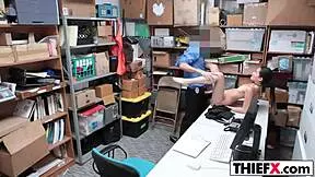 foxy cutie thief gets apprehended by the homeowner after breaking in