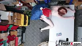 tiny redhead krystal orchid turns out to be a thief in the garage