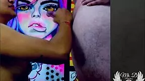 I suck my stepbrother's dick hard until he cums on my tits at the institute.