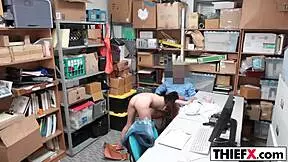 i got caugh by the cops or his big coc, punished in the garage with blowjob