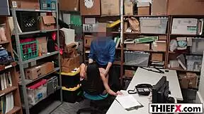 Nubile teen 18+ burglar gives blowjob and ass to pay dues