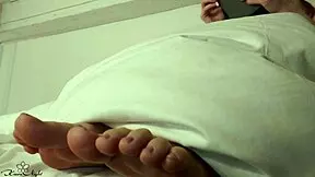 Blonde oiled legs cream and sensually massage - amateur. What do you think?