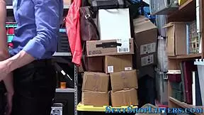 Blonde teen thief gets caught and cumshotted 😏