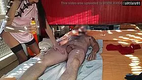 HIDDEN CAMERA SPOTS HAIRY PETITE GIRL DURING MASSAGE