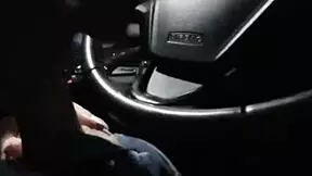 Cute Brunette Sucks Big Cock Deep In Car