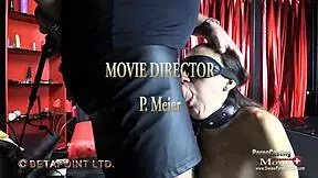 Noemi, 21, bound tight at BDSM slave casting.
