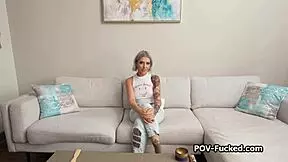 intense pov passion with tattooed blonde teen