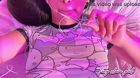 Enjoying a steamy video call with petite Latina amateur