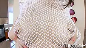 mature teen gets seduced and tastes a gigantic ramrod, ending with cum on face