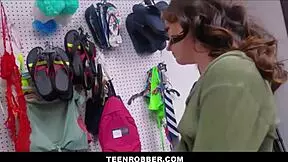 tiny brunette shoplifter veronica church negotiates sex with guard to avoid charges