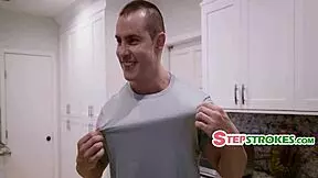 Grown-Up Stepsis Caught Riding Hard with Tan Lines and Natural Tits