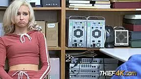 Ditzy Kiara is LEARNING how to SUCK and TAKE the officer's BIG COCK in the office.