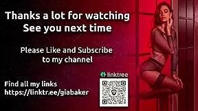 Gia Baker's dirty talk with gagball and small tits