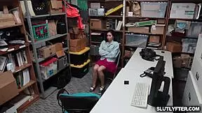 Karlee Grey sucks huge cock in shop!