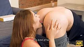 Rim4k Twister Game Ends with Guy's Ass Licked by Ginger GF