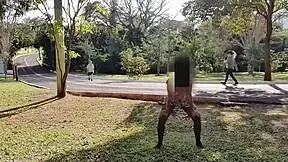 wife dancing in front of stranger while husband watches