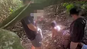 wife dancing in front of stranger while husband watches