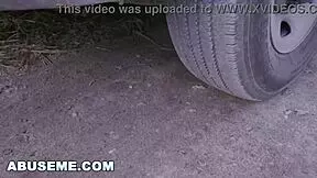 Stranded Girl Rides Rough Cock on Roadside