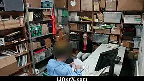 Small tits teen bent over, brutally fucked by police officer for shoplifting 😈