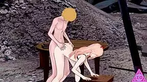 Denji endures intense blowjob, handjob, and cumshot in chainsaw man hentai