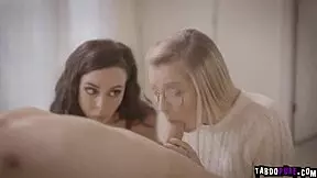 Nerd stepsis gets SPREADEAGLE FUCKED by stepbro with throbbing cock.