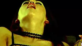 Genesis fingers her shaved pussy in lingerie