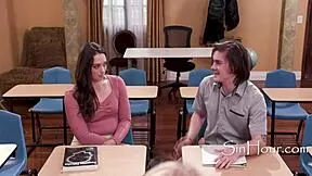 Milf teacher insists on fuck before teen 😏