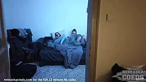 I'm on holiday, partying with two pretty teens while licking their pussies