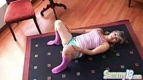 Hot Latina Sammy Fingers Her Natural Tits Solo