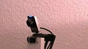 Why does this tiny tit German amateur shine on webcam?