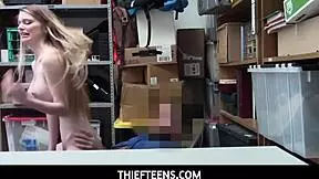 Teen big tits suck CCTV