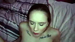 Hollie Mack's horny stepbro enters her room for blowjob