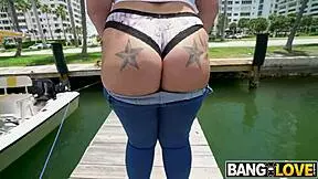 Ashley Barbie's massive ass teases in reality teen scene, huge tits and cum ready