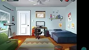 Summertime saga episode 54 features a sexy superhero in a cartoon game.