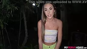 Mackenzie mace pranks in the park with masturbation and blowjob