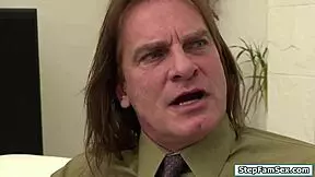 Kandi sucks and rides stepdad's cock